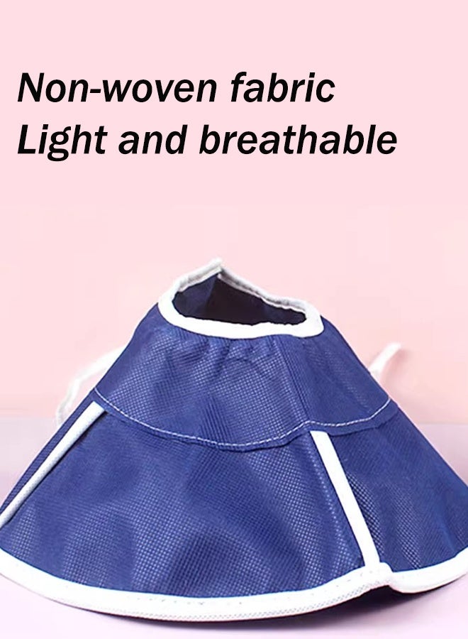 Soft Lightweight Cat Recovery Collar Drawstring Design Cat Cone Collar Anti-lick Cat Neck Collar After Surgery Healing Protective Collar Easy for Cats & Dogs to Eat and Drink (S) - Image 4