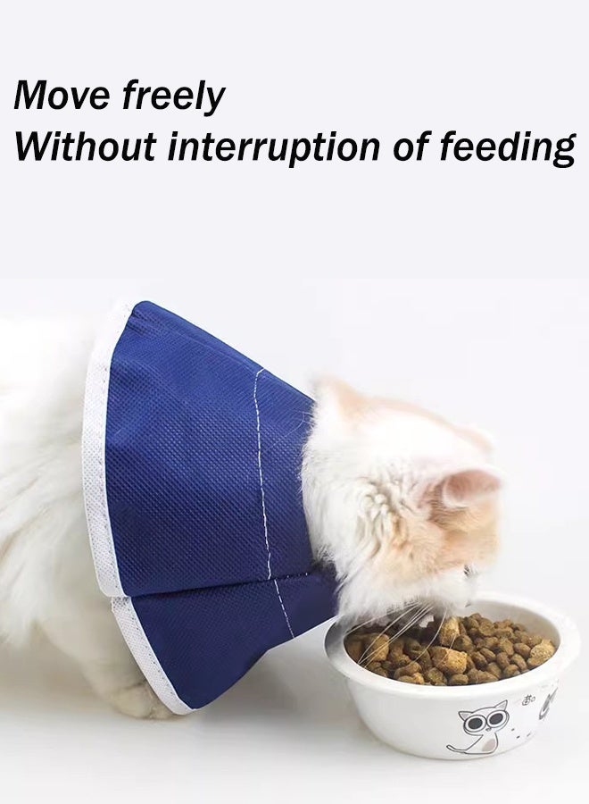 Soft Lightweight Cat Recovery Collar Drawstring Design Cat Cone Collar Anti-lick Cat Neck Collar After Surgery Healing Protective Collar Easy for Cats & Dogs to Eat and Drink (S) - Image 3