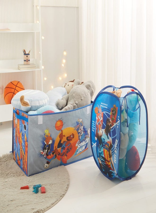 Idea Nuova Space Jam Room Storage Set, 2 Pack Cubes,Trunk and Pop Up Hamper - Image 2