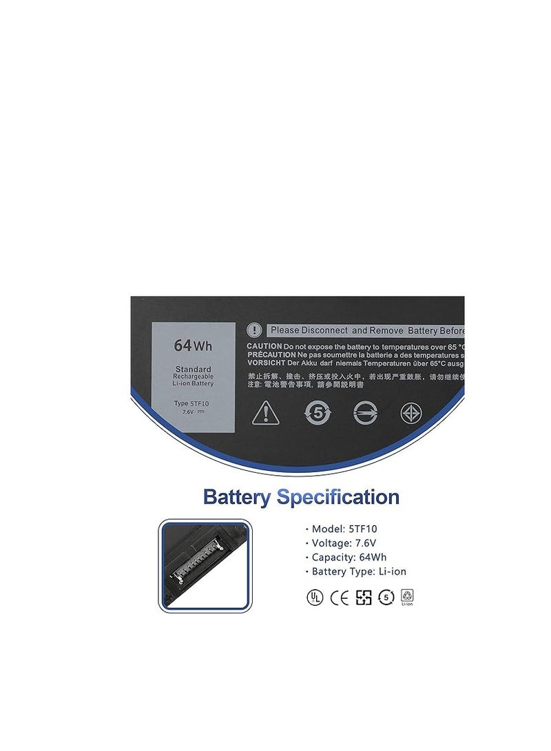 Terabyte بطارية 5TF10 لجهاز ديل بريسيجن 7730 7740 7530 7540 P34E P34E001 P34E002 P74F P74F001 P74F002 سلسلة 05TF10 NYFJH RY3F9 0RY3F9 7M0T6 GHXKY - Image 2