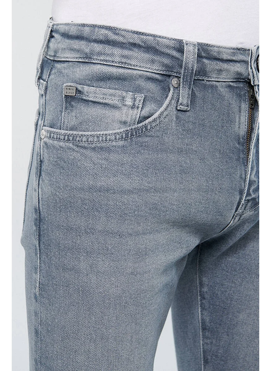 مافي Blue Kvnç Normal Waist Skinny Fit Skinny Leg Jeans Men's Jeans 001070