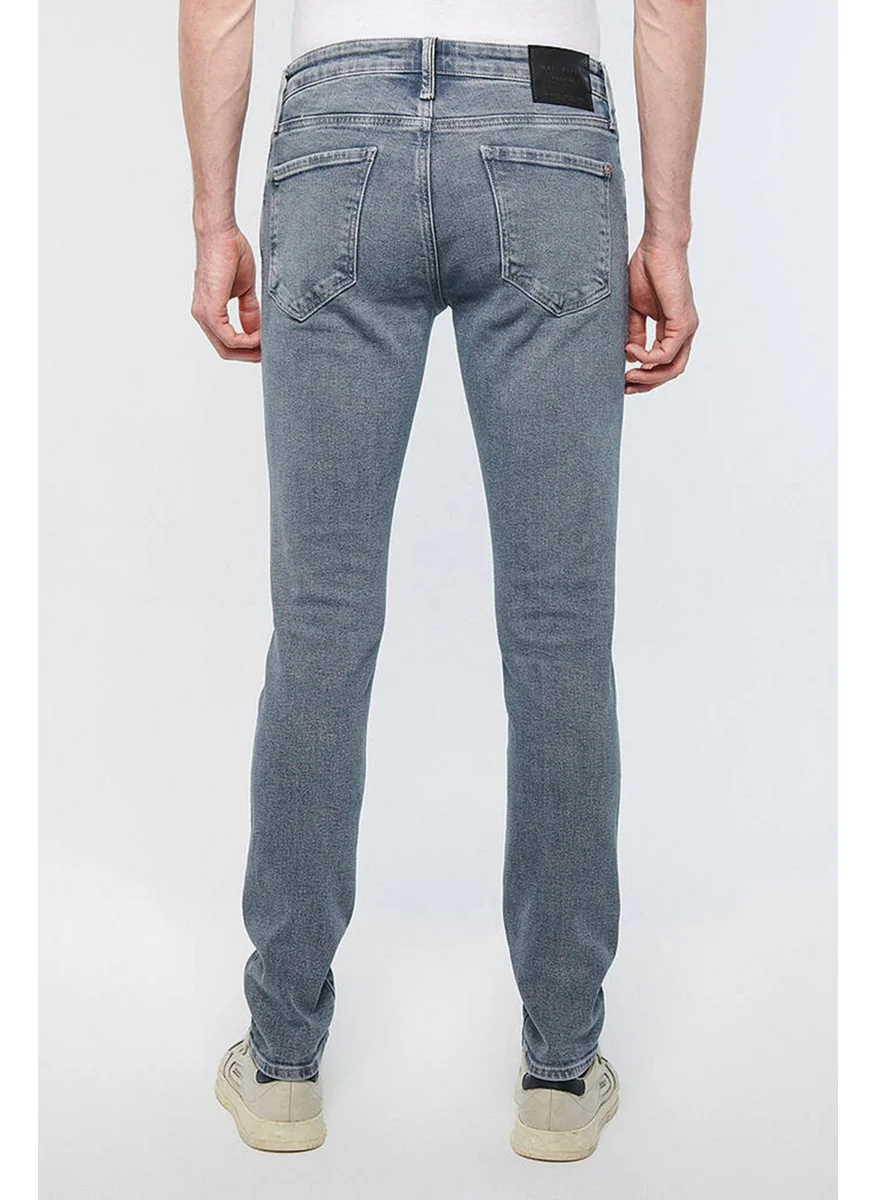 مافي Blue Kvnç Normal Waist Skinny Fit Skinny Leg Jeans Men's Jeans 001070