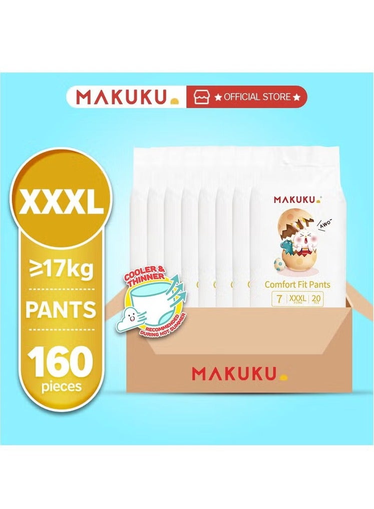 Makuku Comfort Fit Pants Diapers Size 7 17+kg  24+ months 160 Diapers