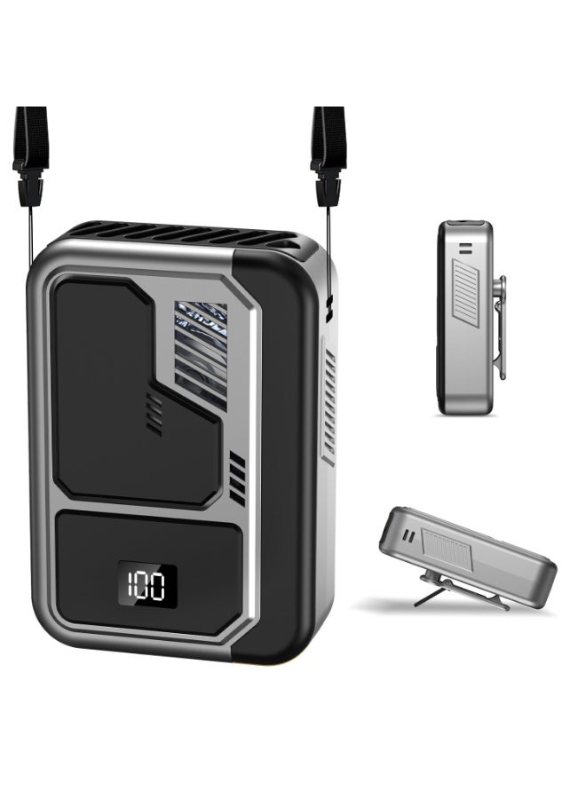 Nariele New Mini Digital Desktop Handheld Clip Waist Hanging Fan