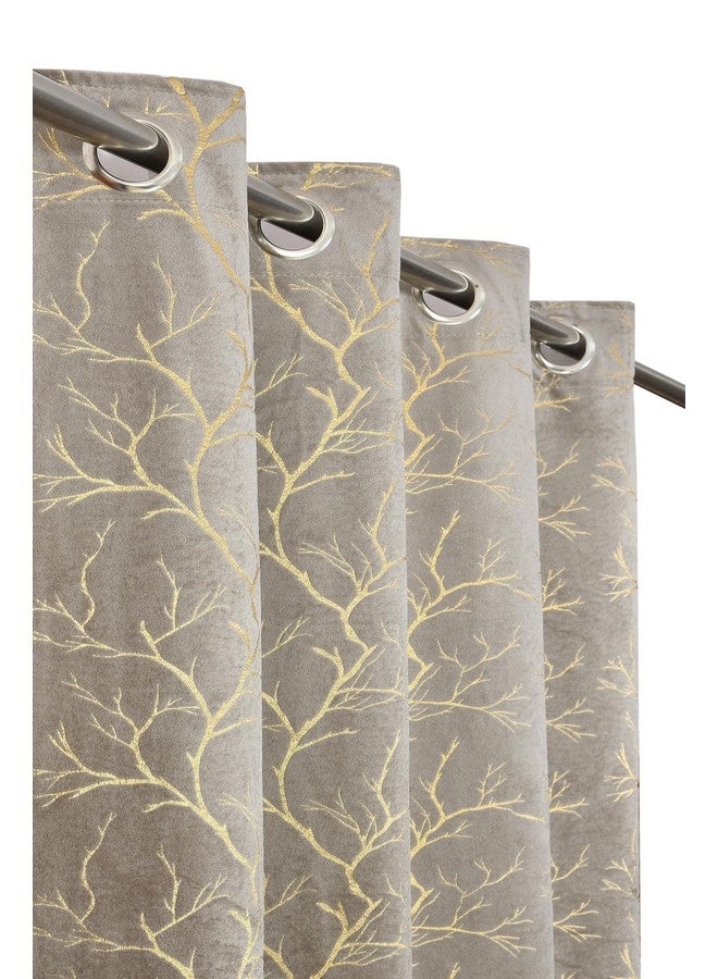 Homefab India ستائر فيلفيت من هوم فاب الهند - تعتيم الغرفة - باب طويل 9 أقدام، عبوة من 2 لوح، رمادي - Image 1