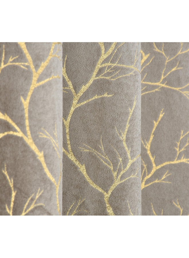 Homefab India ستائر فيلفيت من هوم فاب الهند - تعتيم الغرفة - باب طويل 9 أقدام، عبوة من 2 لوح، رمادي - Image 5