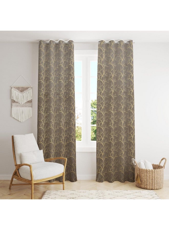 Homefab India ستائر فيلفيت من هوم فاب الهند - تعتيم الغرفة - باب طويل 9 أقدام، عبوة من 2 لوح، رمادي - Image 2