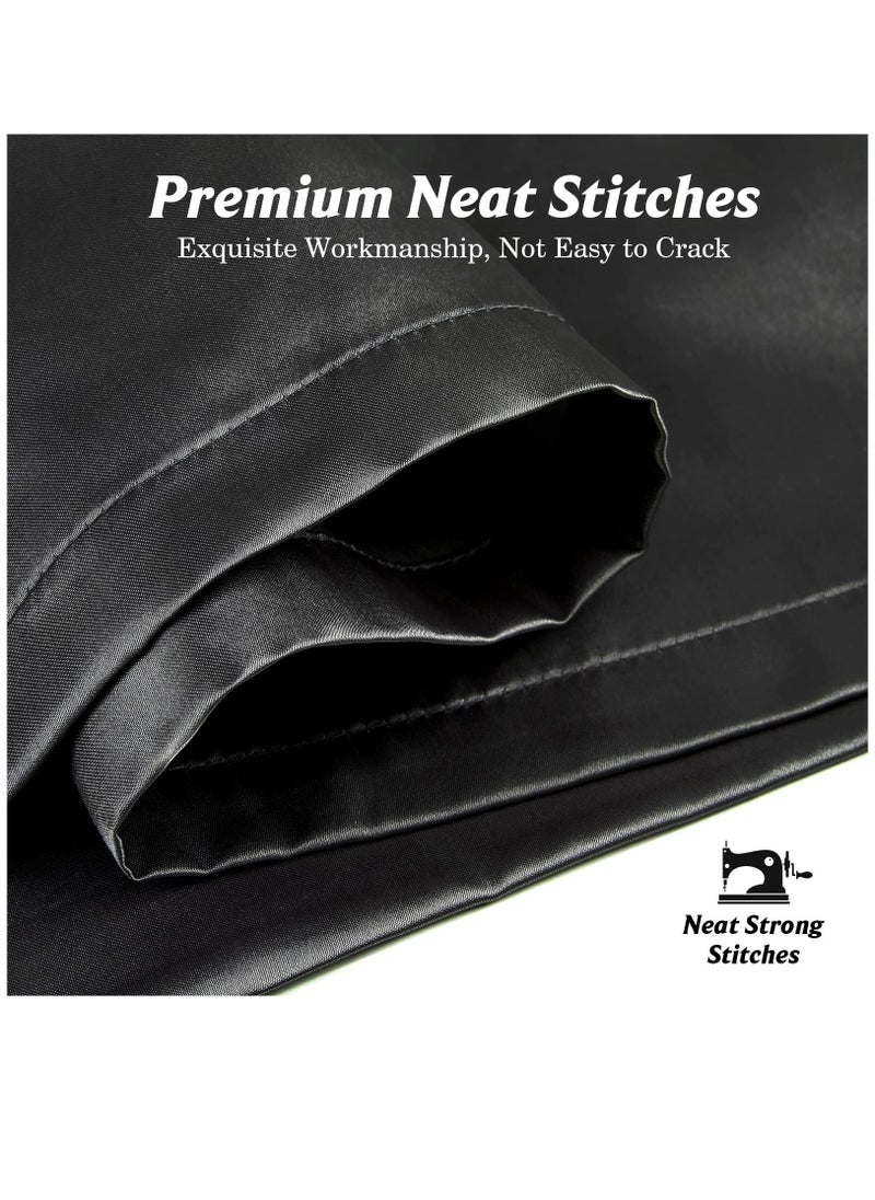 Arabest - 2-Piece Simple Solid Colour Silk Satin Pillow Case with Envelope Closure for Hair and Skin Black - Image 1