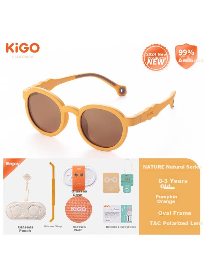 Kigo New Baby Polarized Uv Protection Sungl Pumpkin Orange 0-3 Years - Image 1