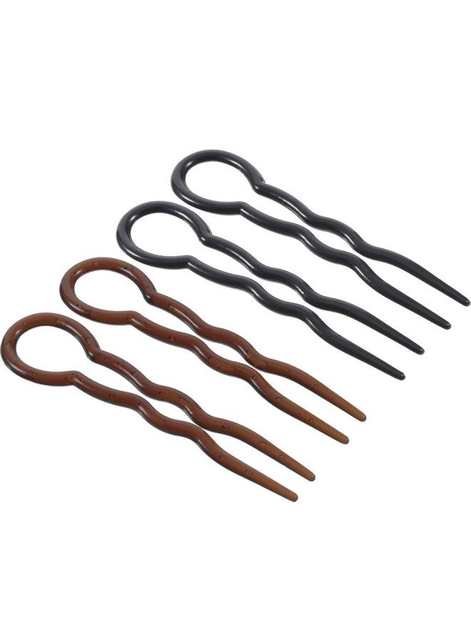 بيميمو 20 قطعة دبابيس شعر على شكل حرف U دبوس شعر فرنسي بسيط سريع حلزوني جديلة شعر تويست دبوس مشبك لتصفيف الشعر للسيدات والبنات باللونين الأسود والبني - Image 1