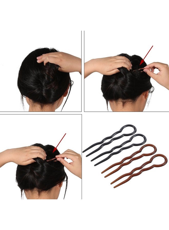 بيميمو 20 قطعة دبابيس شعر على شكل حرف U دبوس شعر فرنسي بسيط سريع حلزوني جديلة شعر تويست دبوس مشبك لتصفيف الشعر للسيدات والبنات باللونين الأسود والبني - Image 5