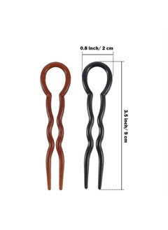 Bememo 20 Pieces Grip Hair Pins U Shaped Hair Pin French Simple Fast Spiral Hair Braid Twist Styling Clip Pin For Lady Girl Women Black And Brown  - Image 2