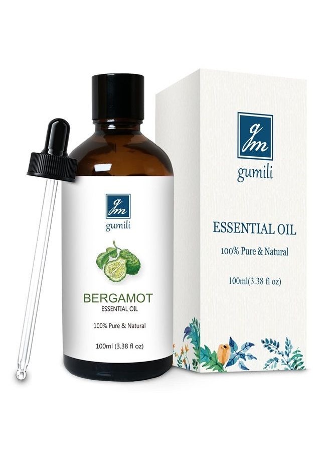 gm gumili Pure Bergamot Essential Oil for Diffuser, Skin, Hair, Massage - 3.38 Fl Oz 100ml  - Image 1