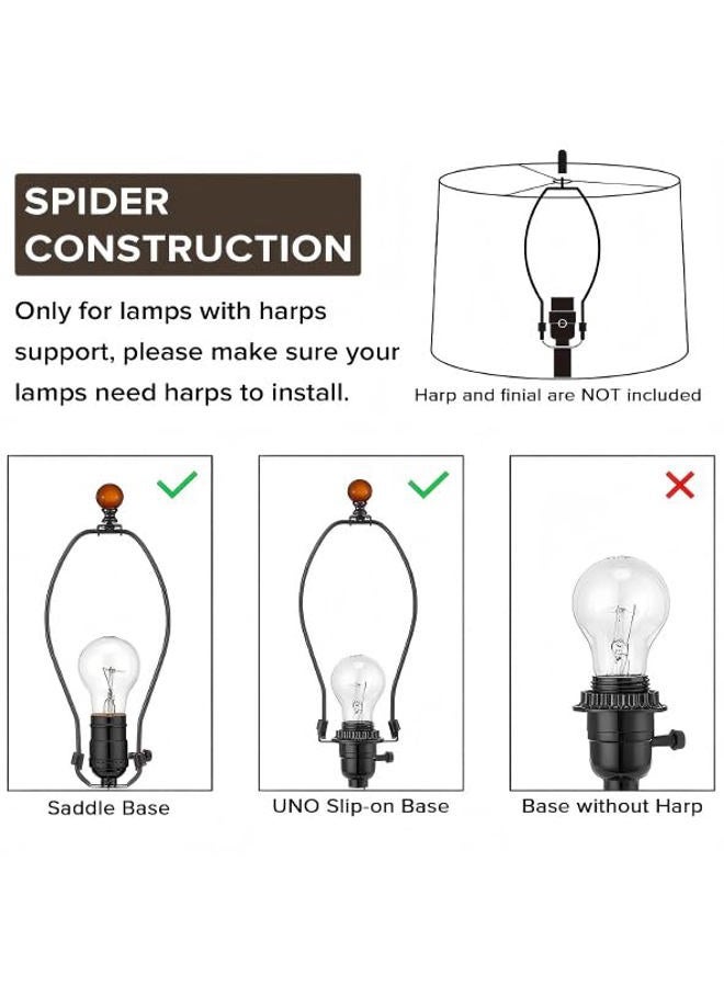 GO&SO Dark Blue Velvet Drum Lamp Shade Set of 2 Medium 13" Top x 13" Bottom x 10" High(Spider) Modern Lamp Shades for Table Lamps & Bedside Lamp Replacement Lampshade Required Assembly - Image 5