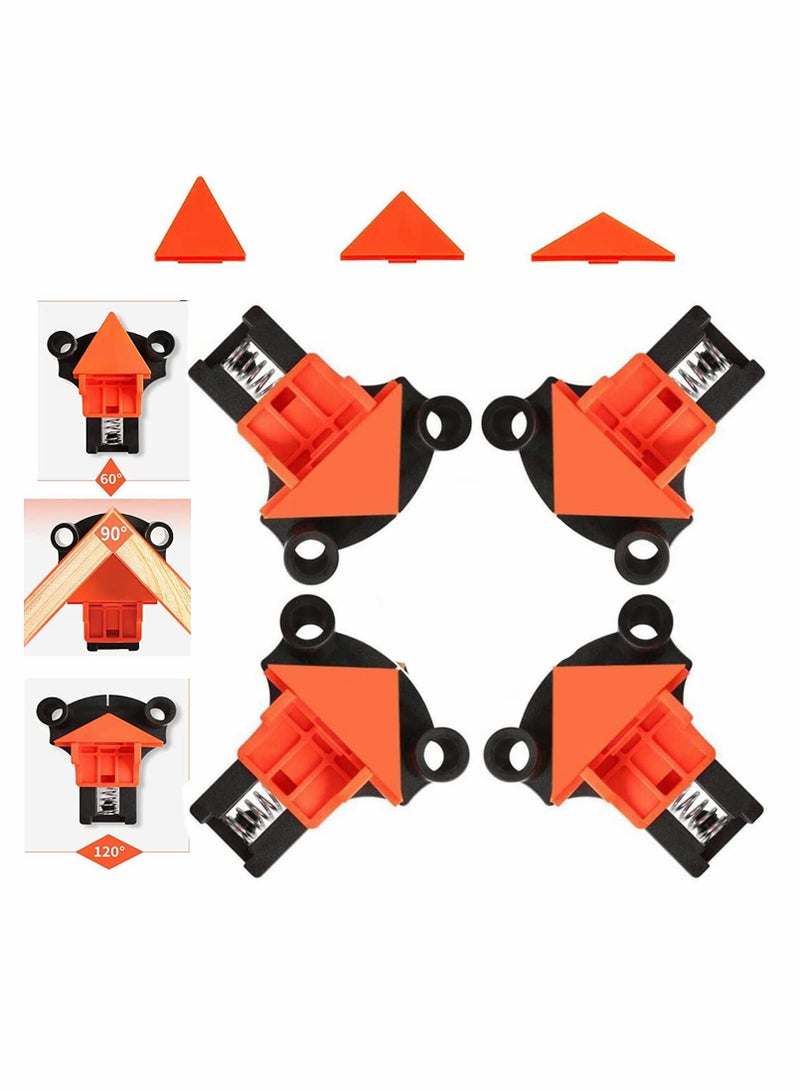 Excefore Corner Clamps for Woodworking, 4 Pcs Corner Clip Fixe, 60/90/120 Degree Angle Wood Clamp Corner Clip Fixer Ruler Clamp - Image 1