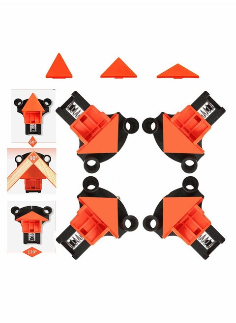 Corner Clamps for Woodworking, 4 Pcs Corner Clip Fixe, 60/90/120 Degree Angle Wood Clamp Corner Clip Fixer Ruler Clamp