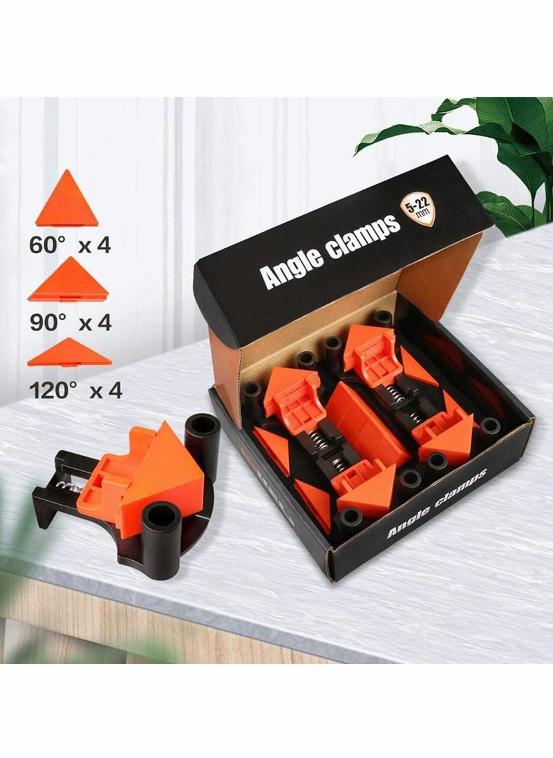 Excefore - Corner Clamps for Woodworking, 4 Pcs Corner Clip Fixe, 60/90/120 Degree Angle Wood Clamp Corner Clip Fixer Ruler Clamp - Image 1