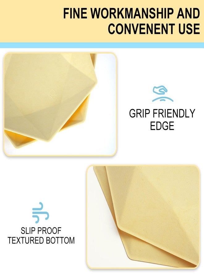 BangShou 30 Count Disposable Yellow Paper Plates, 10 Inch Biodegradable Appetizer Dessert Plates, Hexagonal Paper Platters for Wedding, Birthday, BBQ, Party, Everyday Meals - Image 4