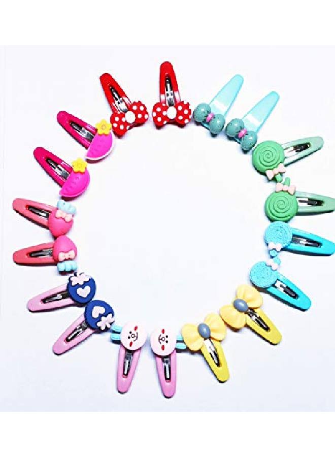 Drishti ® Plastic Hair Tic Tac Clips For Girls Multi Color And Multidesign 20 Pcs 10 Pair (Random Design)) - Image 1