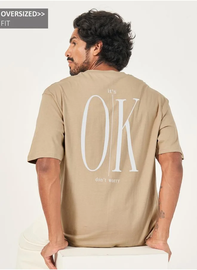 Styli Styli Back Slogan Print Oversized T-Shirt