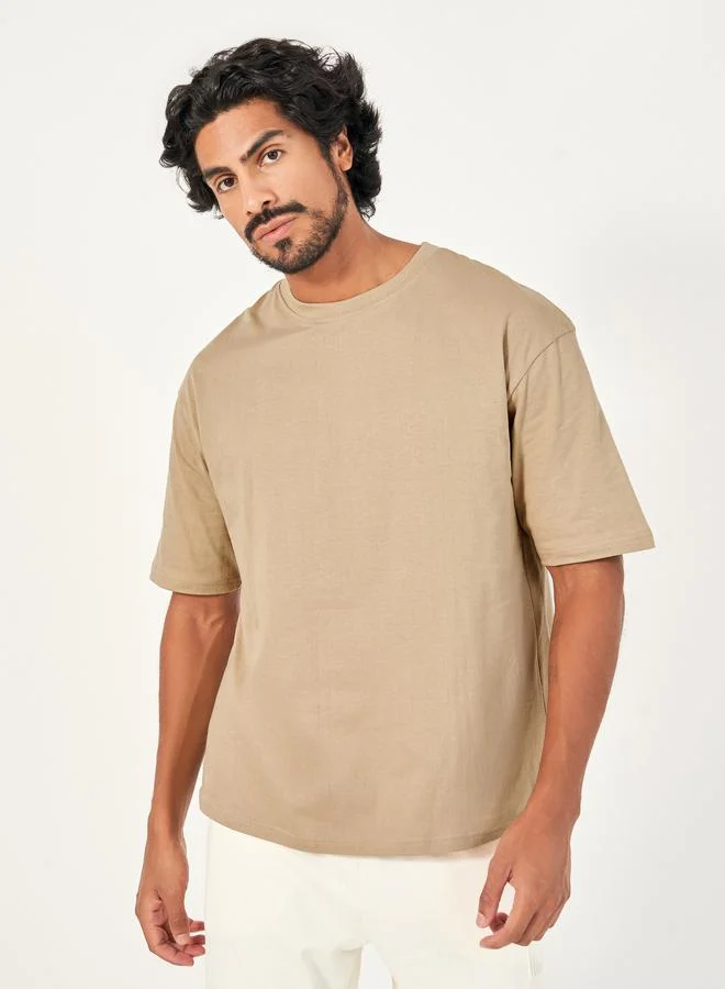 Styli Back Slogan Print Oversized T-Shirt