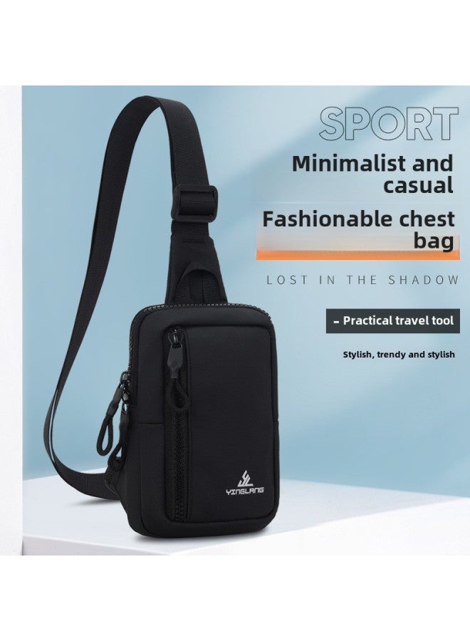 Generic Yinglang Fashion Sports Chest Bag Men's Small Shoulder Bag Women's Japanese And Korean Messenger Bag Ins Chest Bag Crossbody Phone Bag Shoulder Bag-Color:Dark Blue  - Image 2