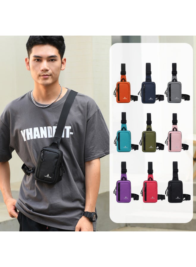 Generic Yinglang Fashion Sports Chest Bag Men's Small Shoulder Bag Women's Japanese And Korean Messenger Bag Ins Chest Bag Crossbody Phone Bag Shoulder Bag-Color:Dark Blue  - Image 3