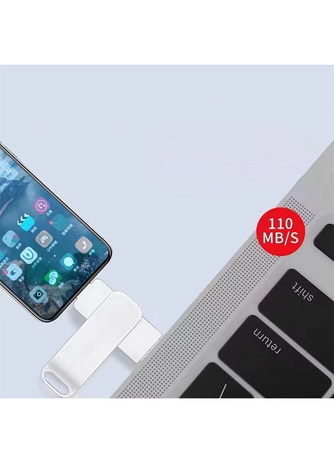 Type-C USB 64GB Double Interface Flash Drive Plug  Silver - Image 3