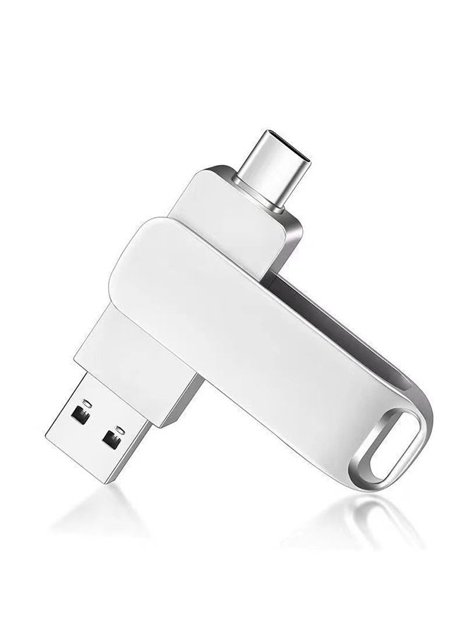 Type-C USB 64GB Double Interface Flash Drive Plug  Silver - Image 1
