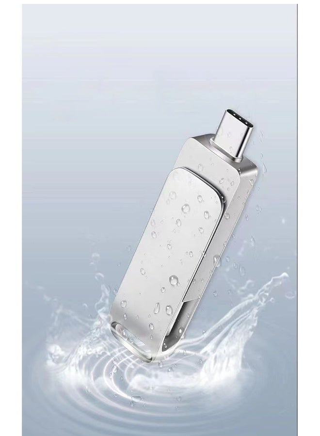 Type-C USB 64GB Double Interface Flash Drive Plug  Silver - Image 2