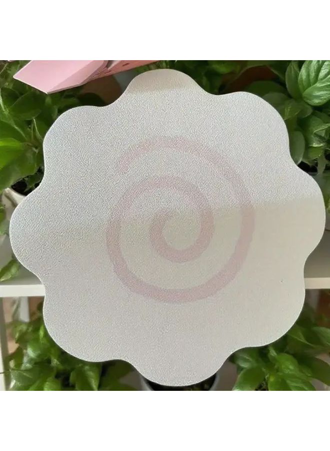 White Floral Mouse Pad with Non Slip Rubber Base Desk Mat for Office Home Decor - Image 2