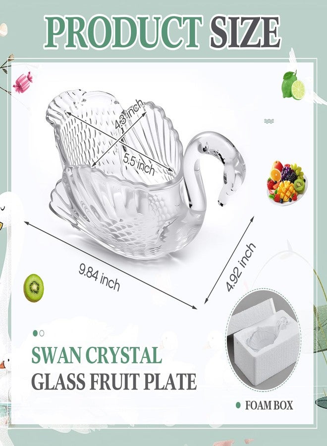 Patelai 9.84 x 5inch Crystal Swan Bowl Decorative Centerpiece Bowl for Candy Dish Flower Vase Fruits Table Decoration Holiday Gift - Image 2