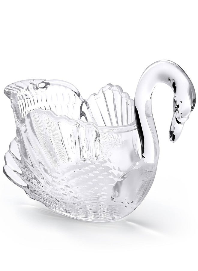 Patelai 9.84 x 5inch Crystal Swan Bowl Decorative Centerpiece Bowl for Candy Dish Flower Vase Fruits Table Decoration Holiday Gift - Image 1