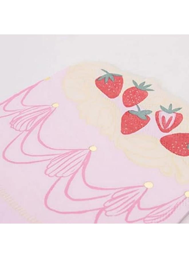 Meri Meri Pink Cake Napkins 16 Pieces - Image 2