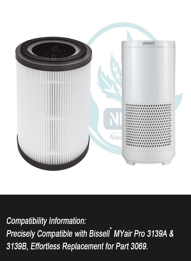 فلتر بديل 3139A متوافق مع جهاز تنقية الهواء BISSELL MYair Pro 3139A، رقم القطعة 3069 (فلاتر بديلة 3 في 1)، غير متوافق مع الموديلات 2780A و2780 و27809 و2905A و3179A، عبوة واحدة - Image 3