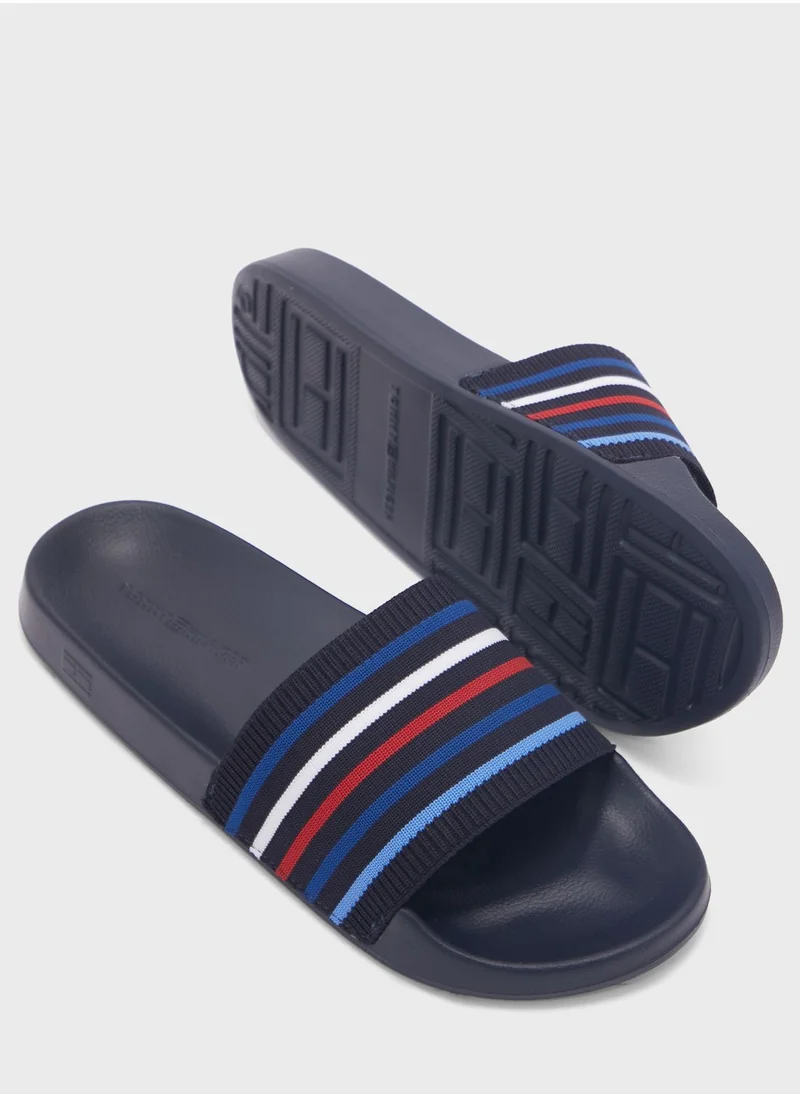 TOMMY HILFIGER Global Stripes Pool Slides