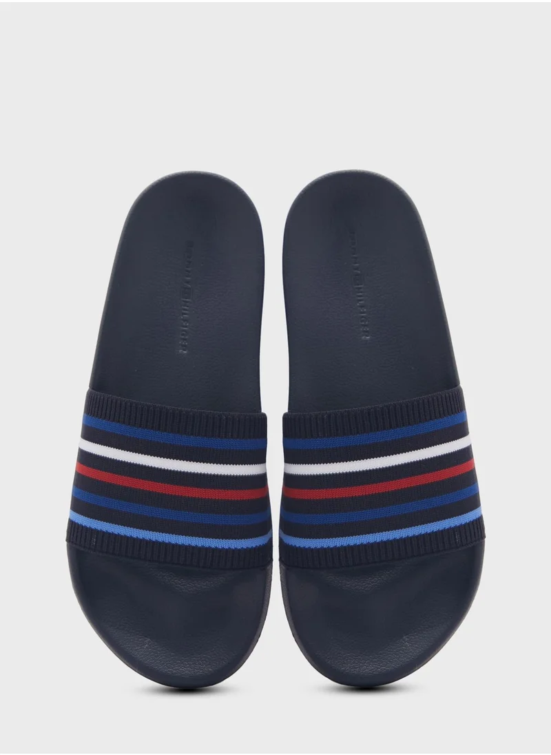 TOMMY HILFIGER Global Stripes Pool Slides