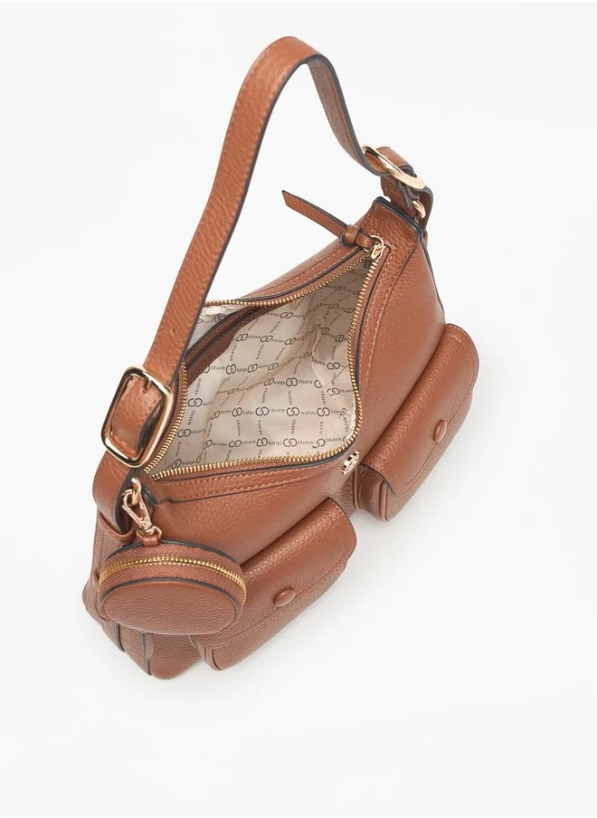 Celeste Solid Shoulder Bag with Coin Purse and Adjustable Handle