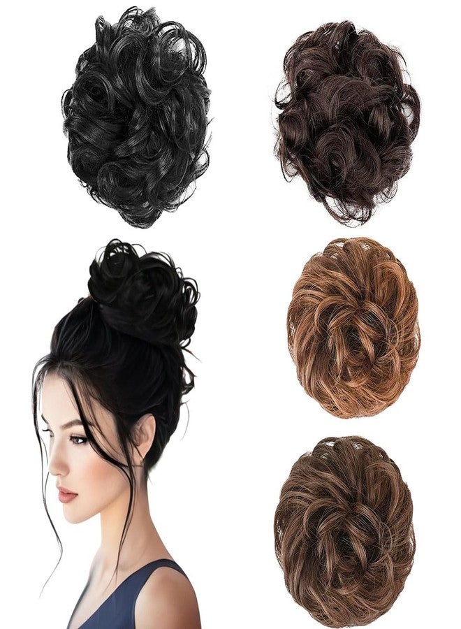 BLUSHIA Multicolor Rafall Juda Bun Fashion Hair Extension With Elastic Rubber Band Hairpiece For Girls (Pack of 4) - Image 2