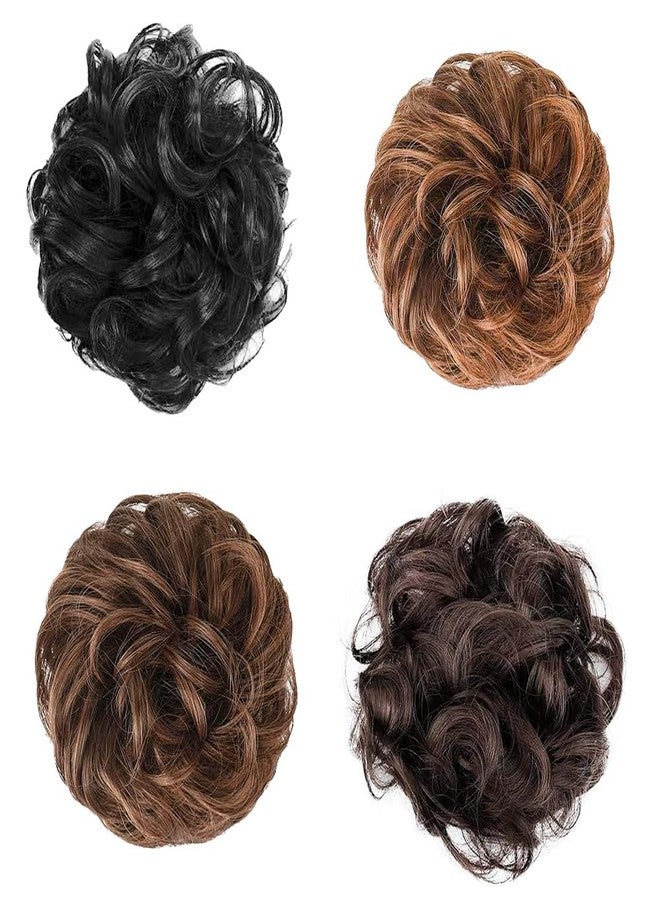 BLUSHIA Multicolor Rafall Juda Bun Fashion Hair Extension With Elastic Rubber Band Hairpiece For Girls (Pack of 4) - Image 3