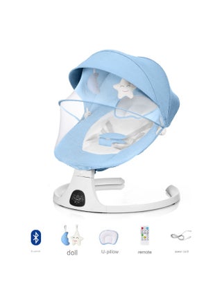 S0008MAX Standard Sky Blue Model [U-shaped Pillow + Roof + Mosquito Net + Doll + USB Port + Remote Control + Bluetooth + Removable and Washable]