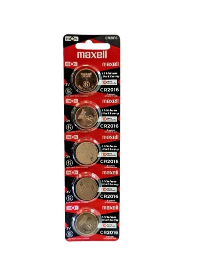 Maxell 5-Pieces Maxell CR2016 Lithium 3V (maxell) Japan Batteries
