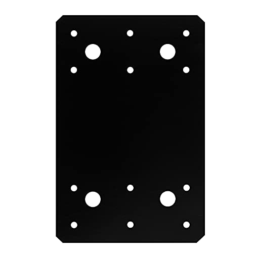 MOUNTAIN_ARK 6 Pack Black Flat Mending Plate, 6" x 3-7/8" Steel Straight Tie Plate for Wood Furniture, Repair Bracket Corner Brace Connector Fits 6x6 6x8 Timber, 2.9mm Thick - Image 3