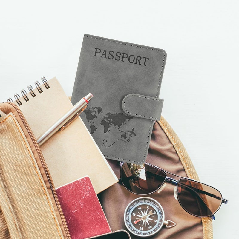 ACdream Passport Holder for Travel Essentials, Rfid Blocking Passport Wallet Cover Case for Travel Must Haves Accessories, Book Holders for Women/Men- Grey - Image 4