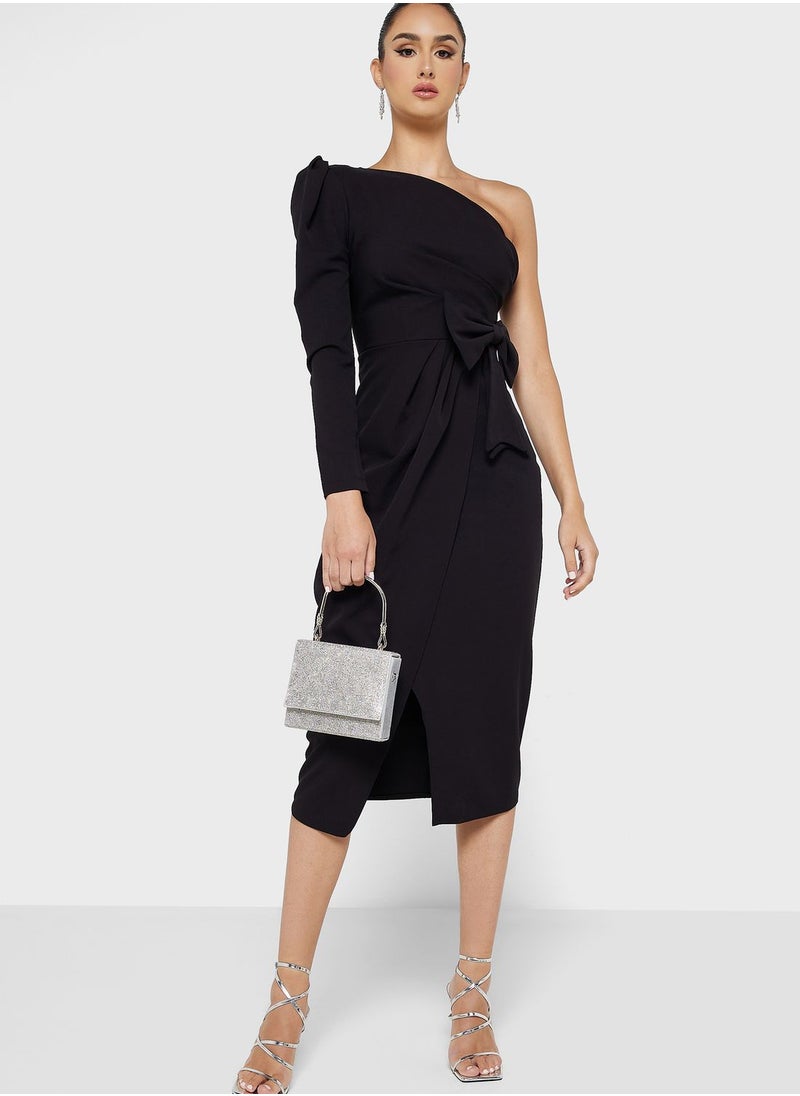 Fashonara - One Shoulder Front Slit  Dress - Image 1