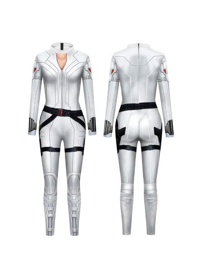 Black Widow Cosplay - One-piece Costume With Printed Leggings For The Actress Role - Image 4