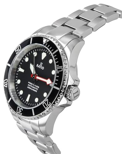 RATIO FreeDiver Sapphire Crystal Diver Watch Japanese Automatic Dive Watch 200m Water Resistant Diving Watch (Black) - Image 3