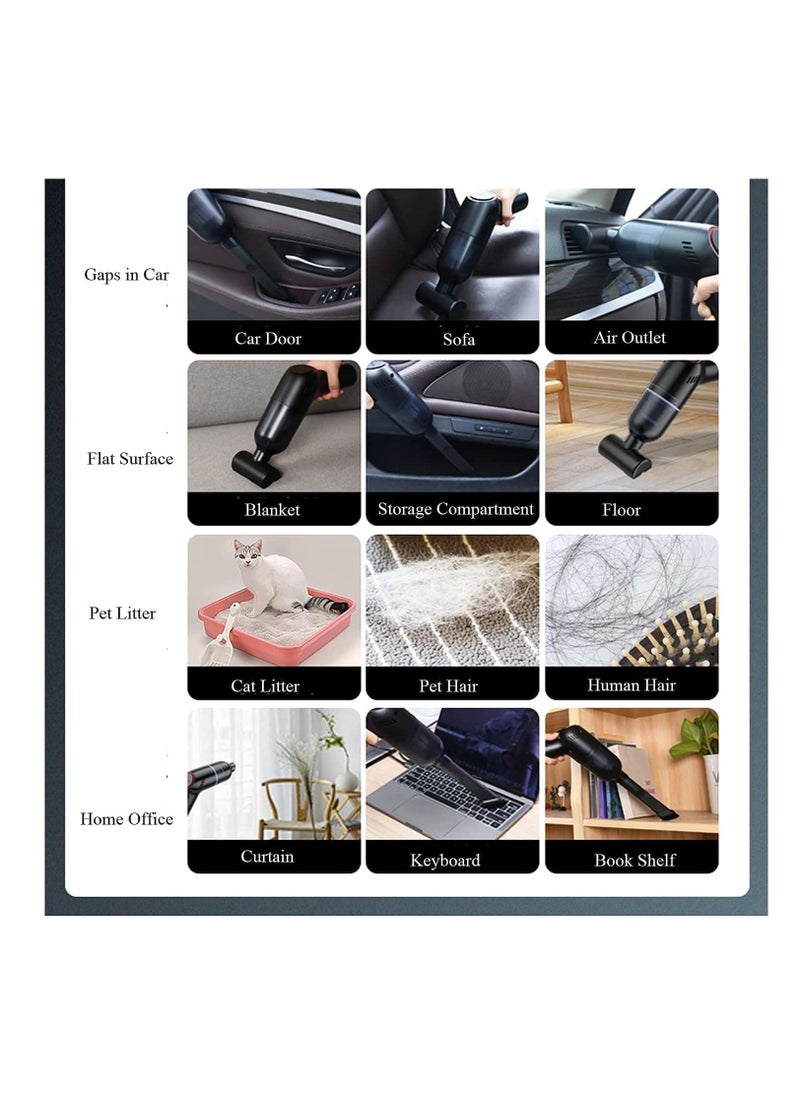 2 in 1 Handheld Cordless Wireless Vacuum Cleaner, 8000PA Super Suction Vacuum Cleaner, Rechargeable, Portable Lightweight Dry and Wet For Car, Pets, Home and Office.