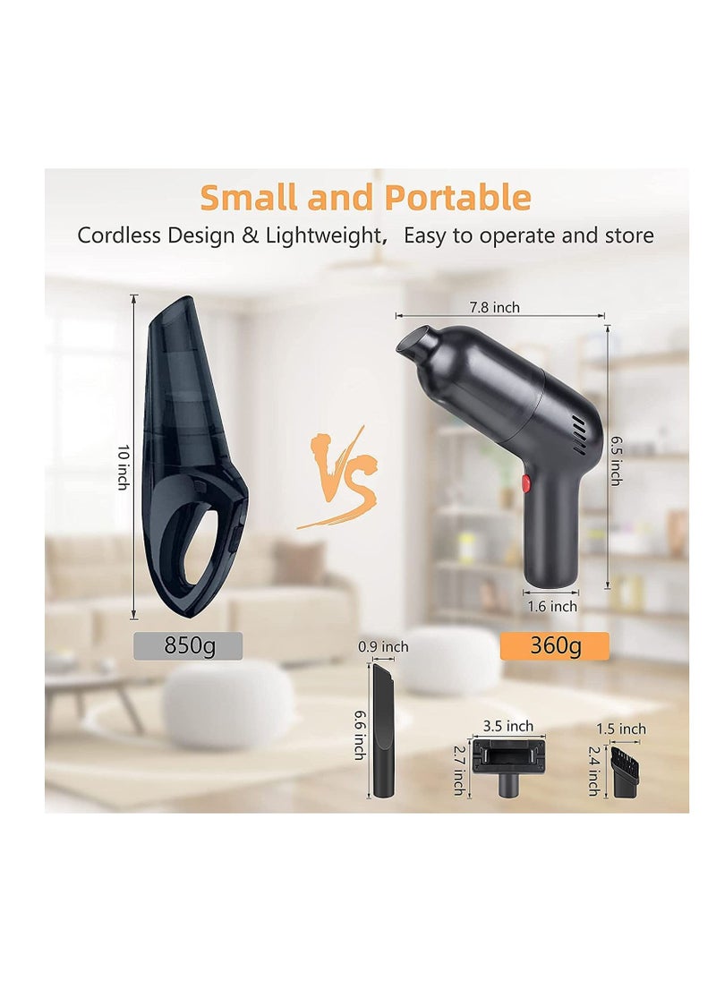 2 in 1 Handheld Cordless Wireless Vacuum Cleaner, 8000PA Super Suction Vacuum Cleaner, Rechargeable, Portable Lightweight Dry and Wet For Car, Pets, Home and Office.