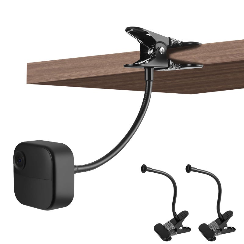CXVKML 2 Pack Flexible Clip Clamp Mount Compatible with Blink Outdoor 2K+/ Outdoor 4/(3rd Gen) XT3/Blink XT/XT2/Mini, Clip Holder with 7.8 inches Gooseneck Arm for Your Blink Camera Without Any Tools - Image 1